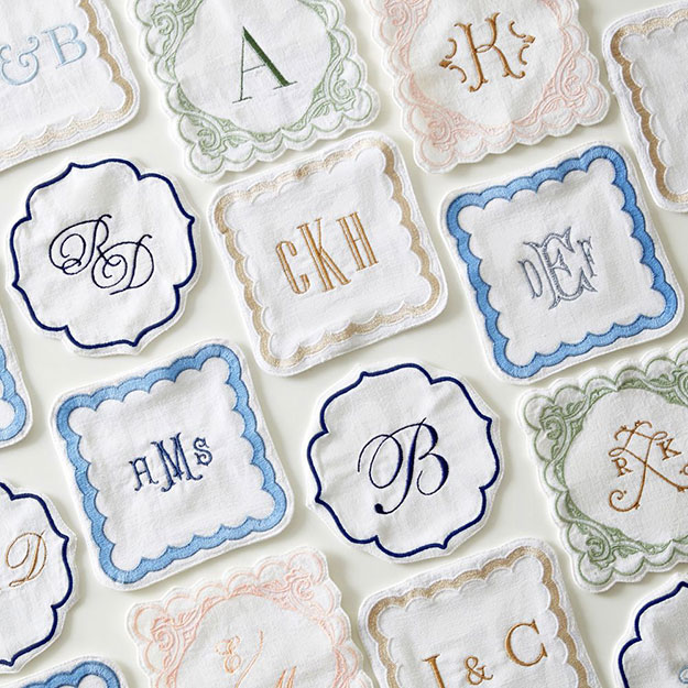 Bespoke Embroidered Coasters, Set of 4 >