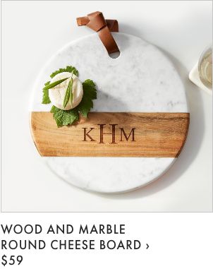 Wood and Marble Round Cheese Board >