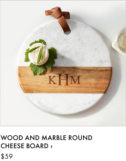 Wood and Marble Round Cheese Board >
