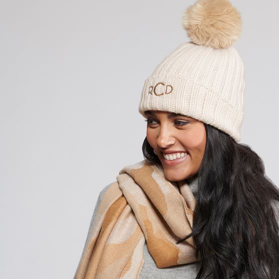 monogrammed winter hats