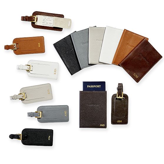 personalized luggage tag and passport holder set