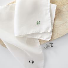 mens linen handkerchief with monogram