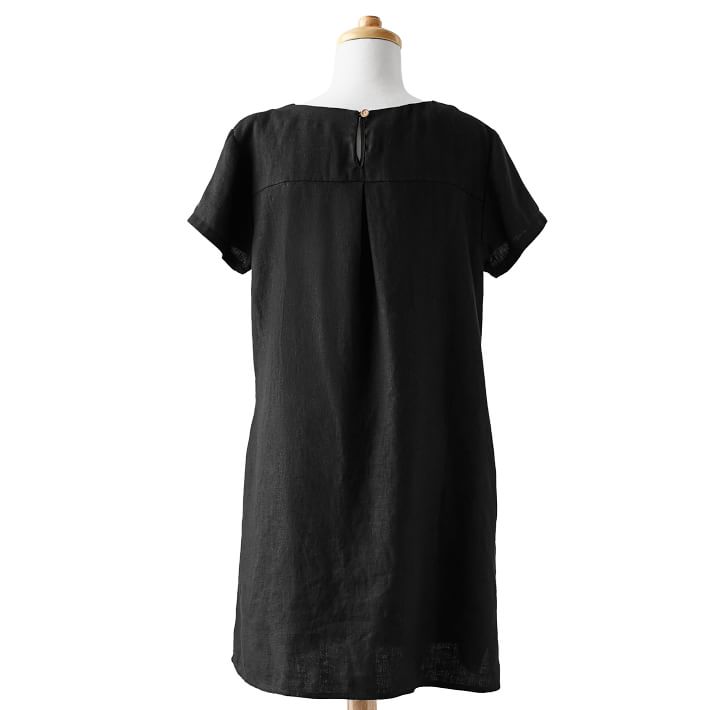 Short Sleeve Linen Monogrammed Dress | Mark and Graham
