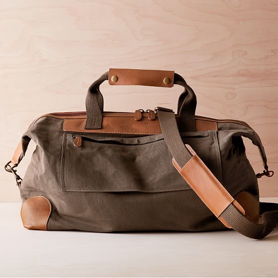 canvas and leather weekender