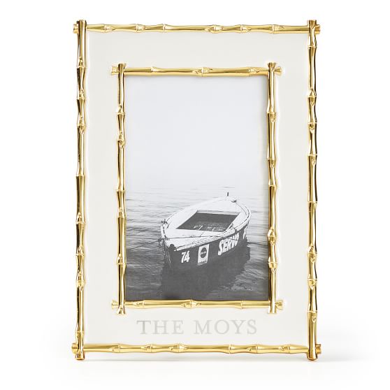 Custom Monogrammed Personalized 4" x 6" Bamboo Picture Frame Memorial Frame 