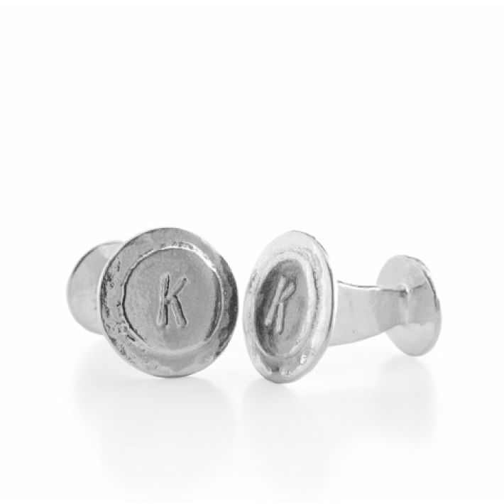 FUJIN Personalized 925 Sterling Silver Charming Men Cufflink Custom Made with Any Initials
