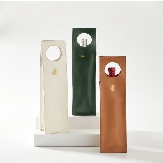 monogrammed wine tote
