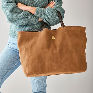 Italian Genuine Suede Leather Shoulder Handbag Ladies Tote Weekend Bag 