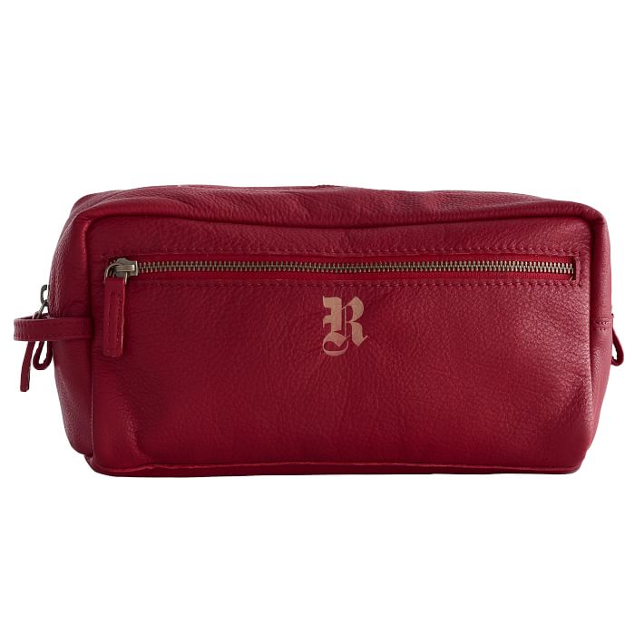 Everyday Leather Travel Pouch Personalized Toiletry Bags Mark and