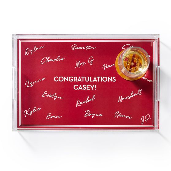 Patterned Lucite Tray Personalized Serving Tray Mark and Graham