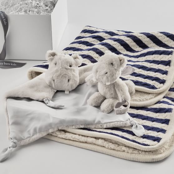 Pottery Barn Kids Hippo Snuggle Baby Gift Set Mark and Graham