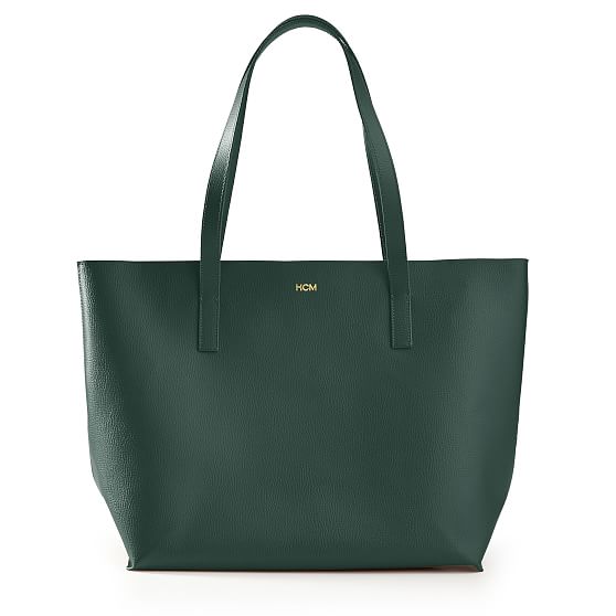 Monogrammed Everyday Italian Leather Tote Bag | Mark and Graham