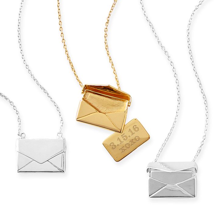 Envelope Necklace Personalized Jewelry Mark and Graham