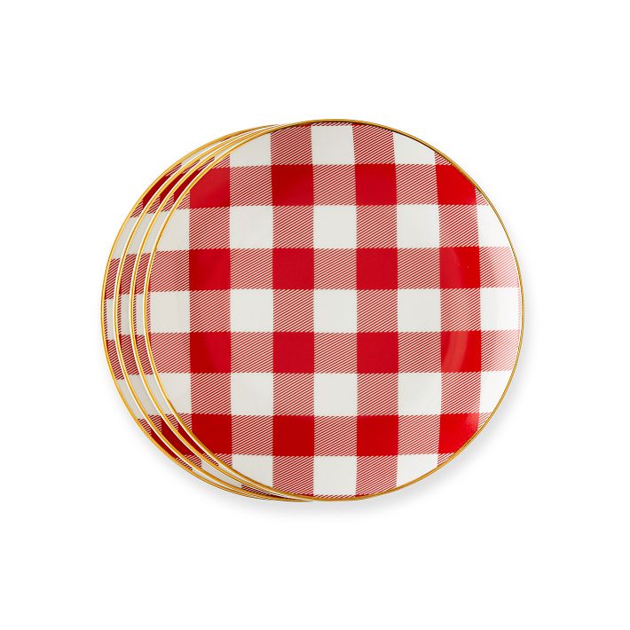 Ceramic Gingham Dessert Plate Set of 4 Mark and Graham