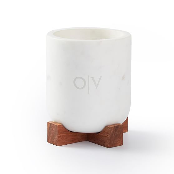 Wood and Marble Candle Holder Mark and Graham