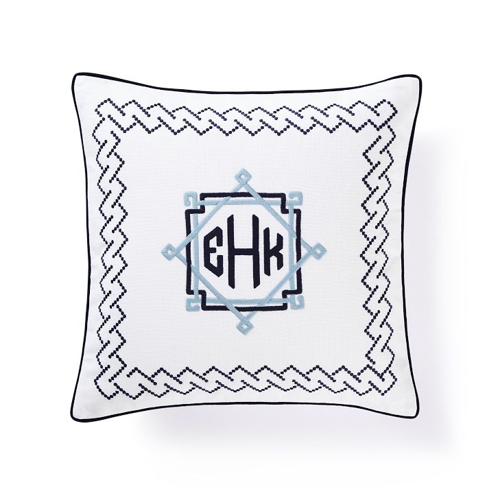 Personalized Embroidered Pillow Cover Mark and Graham