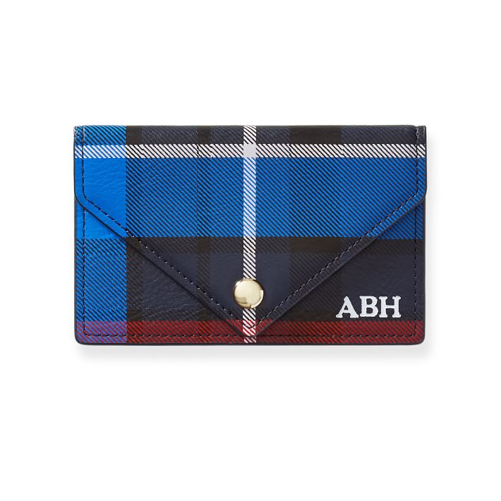 Envelope Business Card Holder Monogram in Brown - MEN - Small