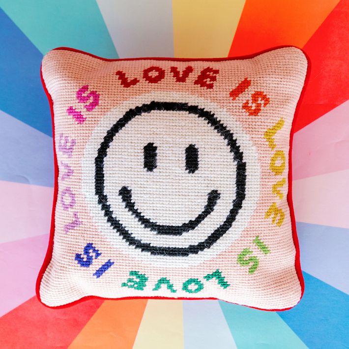 Needlepoint Accent Pillow Mark and Graham