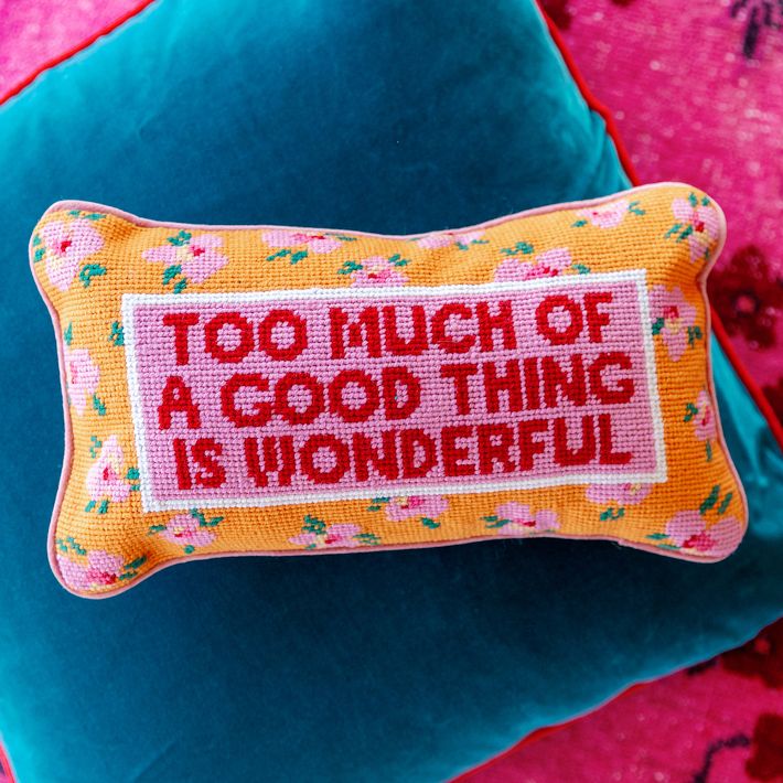 Needlepoint Accent Pillow Mark and Graham