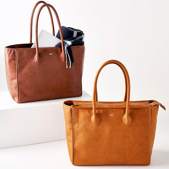 Elisabetta Leather ZipTop Tote Mark and Graham