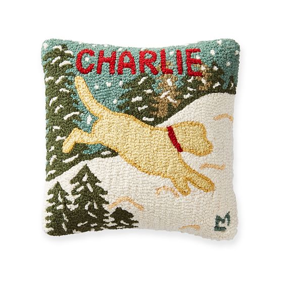 Hand Hooked Personalized Pet Pillows Mark and Graham