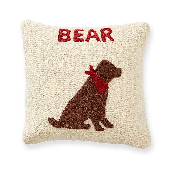 Hand Hooked Personalized Pet Pillows Mark and Graham