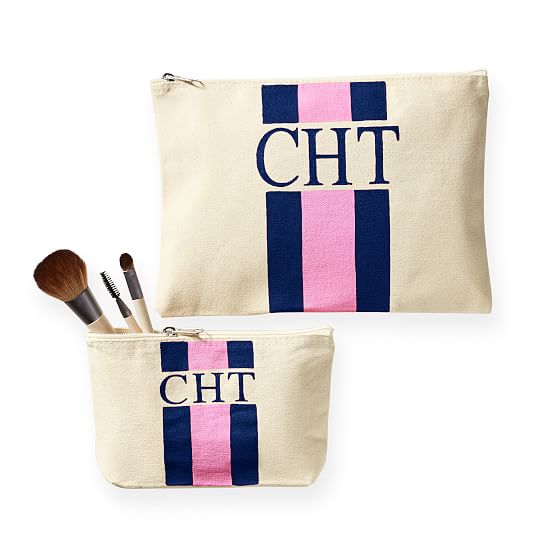 HandPainted Monogrammed Zipper Pouch Set Mark and Graham