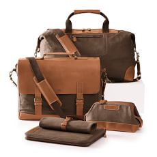 Beckett Waxed Canvas and Leather Messenger Briefcase