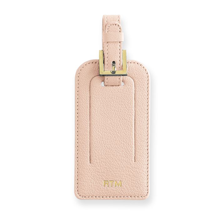 Personalized leather luggage tag with monogram - Brute Handcraft
