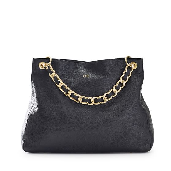 Handbags  Chain Strap Shoulder Bag - Suede BLACK - Talbots Womens