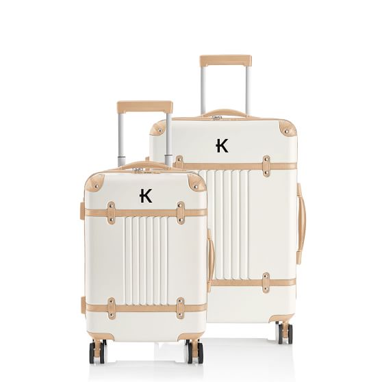 White + Brown Terminal 1 Family Luggage - Set of 4, Personalized Luggage