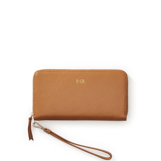 Monogram Square Zip Around Card Holder Case Wallet