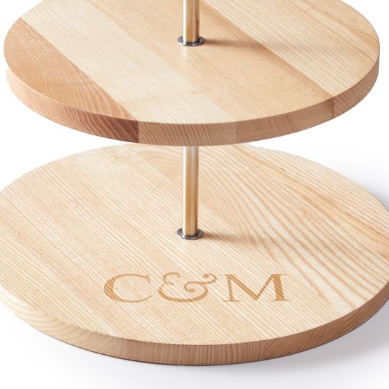Ash Wood Tiered Serving Stand Mark and Graham