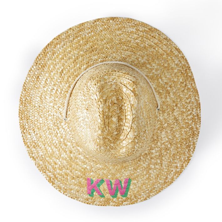 Monogrammed Sun Hat (Coral)