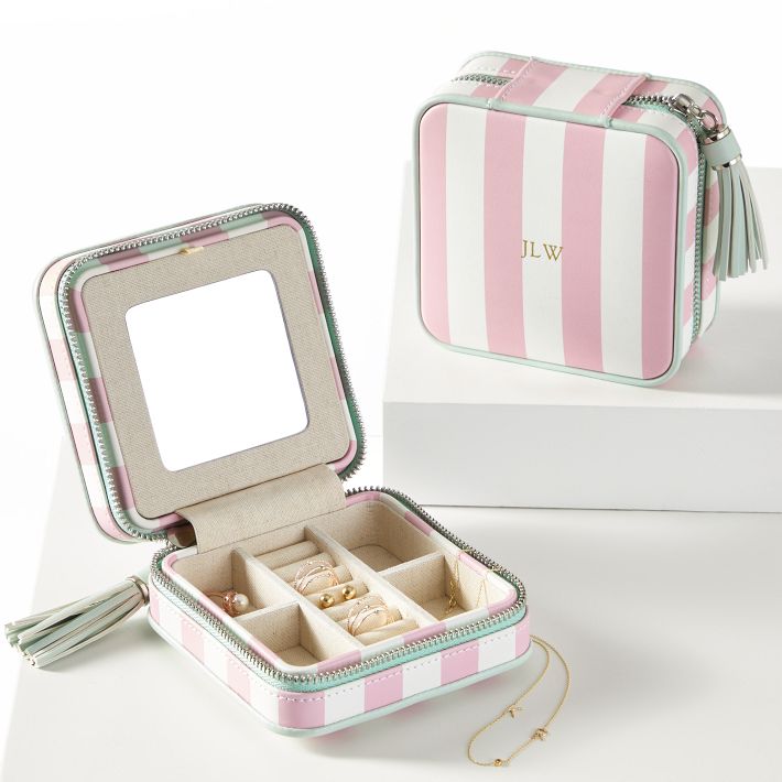 Medium Travel Jewelry Case, Foil Debossed