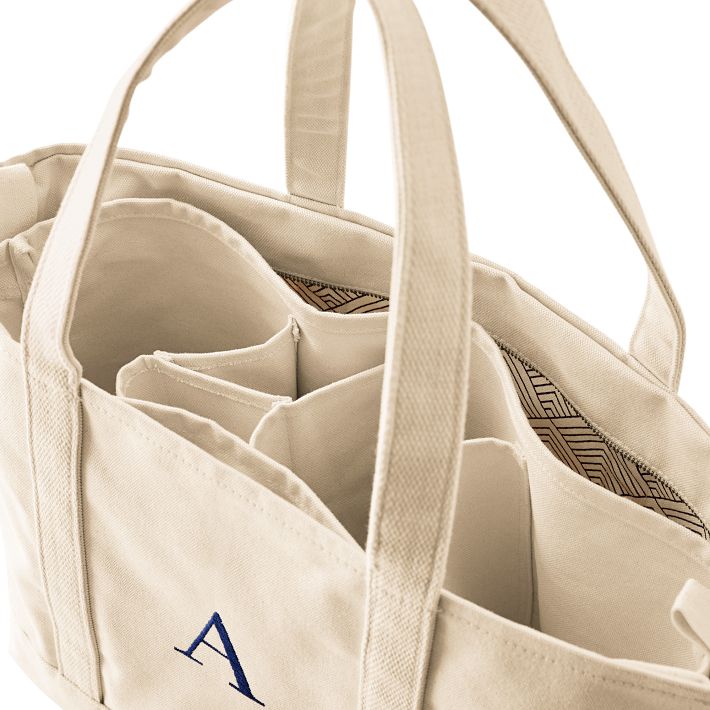  Initial Embroidery Canvas Tote Bag Monogram Gift Bag  Personalized Cotton Bag Reusable Grocery Shopping Bag Top Closure Zipper  Cotton Bag for Women Friends Bridesmaid on Birthday Wedding (Letter A):  Home 