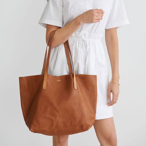 Tag&crew Brooklyn Tote Canvas Bag With Leather Handles 