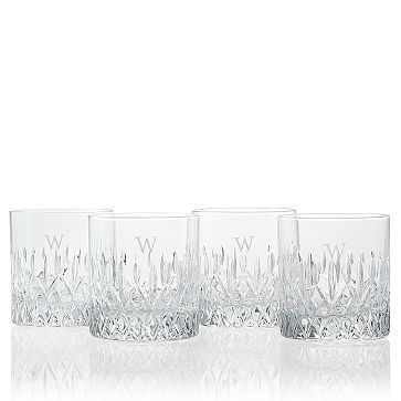 Set of 5/vintage/lead Crystal/double Old Fashioneds/barware/monogrammed  Ngt/whiskey Glasses/rocks Glasses, Set of 5 