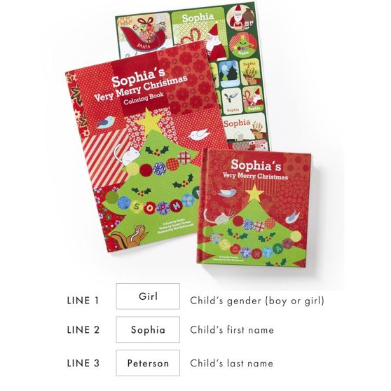 Personalized Christmas Book for 3 Children, with photo and name