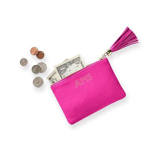 Pink Marble Mini Zip Wallet
