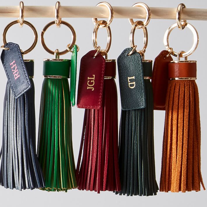 www. - 17 Colors Triple Leather Tassel Keychain Bag Pendant