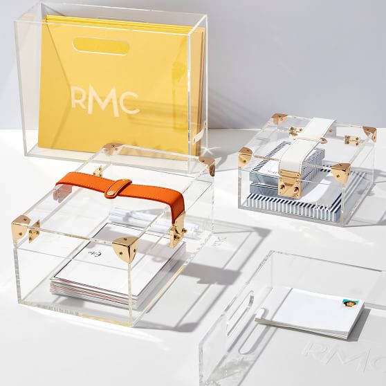 Gold Detail Plexiglass Box Bag