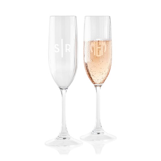 Monogrammed Acrylic Champagne Flutes Set Of 5 Mark And Graham