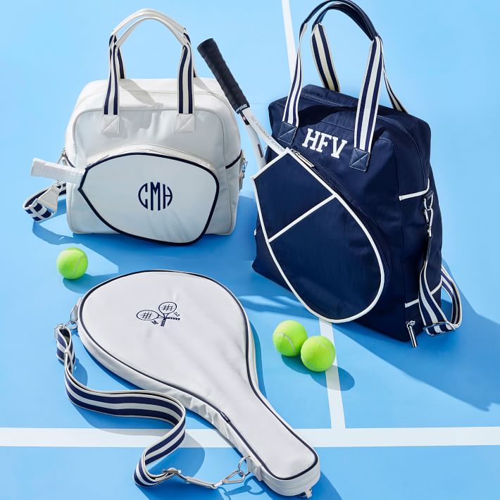 Personalized Tennis Monogram Large Canvas Tote Bag