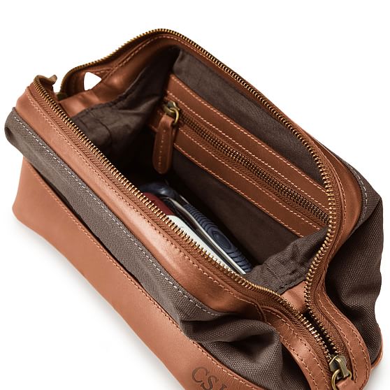 Leather shop travel pouch