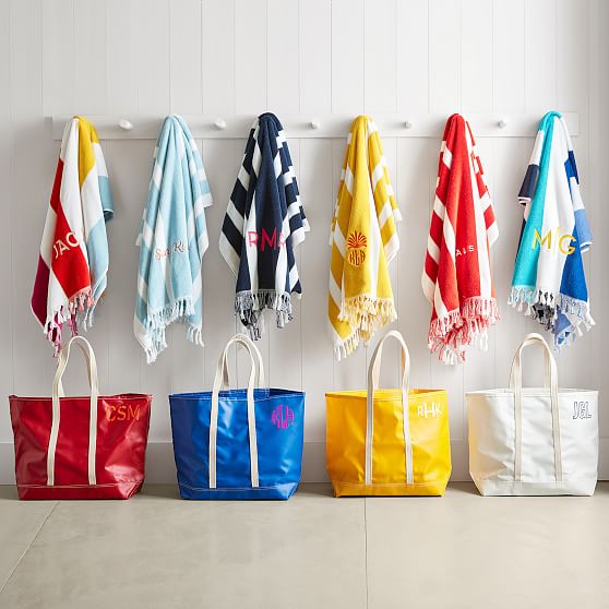 Personalized beach bag and towel online set