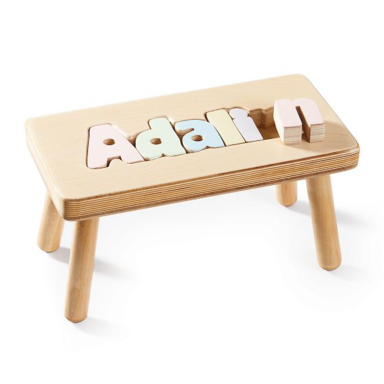 Personalized store puzzle stool