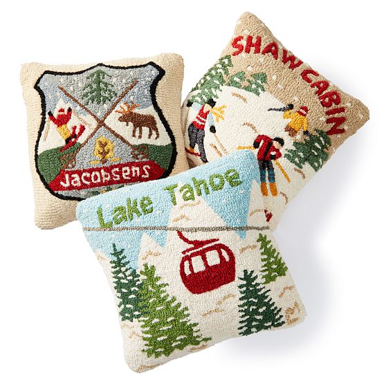 Hand Hooked Personalized Holiday Pillows Mark and Graham