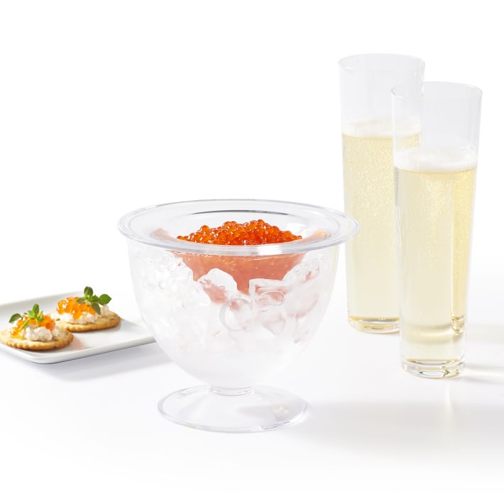 Glass caviar serving dish mark and graham