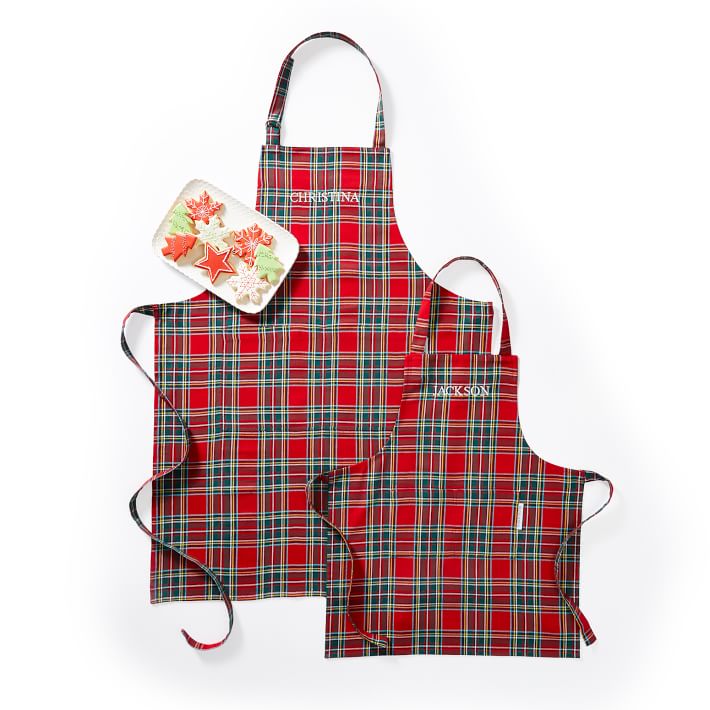 Personalized Mother and Daughter Navy Gingham Apron Set